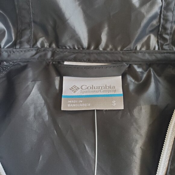 Columbia Women's Black Hooded Windbreaker Jacket size small lightweight athletic - Picture 6 of 10